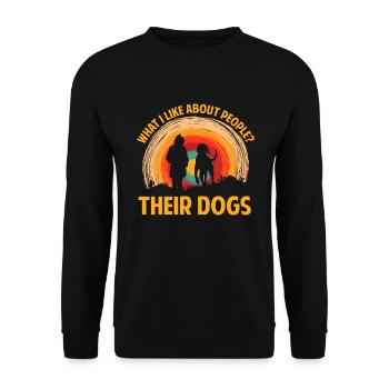What I Like About People? Their Dogs. - Unisex Sweatshirt - black - Front - Alina (178cm) & Michal (187cm)