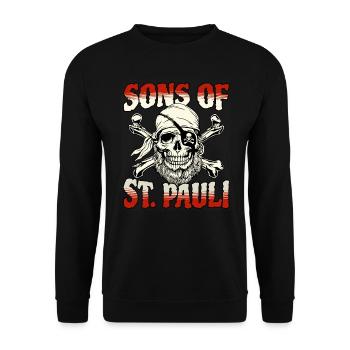 Fils de St. Pauli Hamburg Fanartikel St. Pauli - Sweat-shirt Unisexe - noir - Devant - Alina (178cm) & Michal (187cm)