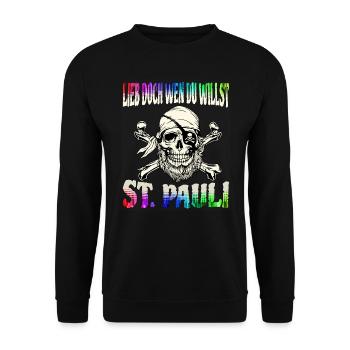 St. Pauli Hambourg Fanartikel St. Pauli - Sweat-shirt Unisexe - noir - Devant - Alina (178cm) & Michal (187cm)