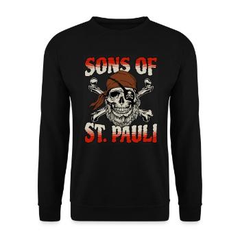 Fils de St. Pauli Hamburg Fanartikel St. Pauli - Sweat-shirt Unisexe - noir - Devant - Alina (178cm) & Michal (187cm)