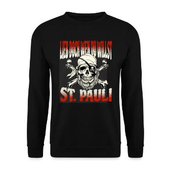 St. Pauli Hambourg Fanartikel St. Pauli - Sweat-shirt Unisexe - noir - Devant - Alina (178cm) & Michal (187cm)