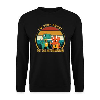 I'm Very Smart - They Call Me Thesaurusaur - Lusti - Unisex Sweatshirt - black - Front - Alina (178cm) & Michal (187cm)