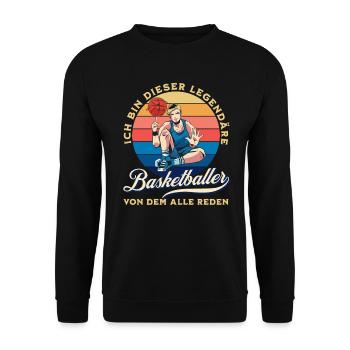 legendäre Basketballer Sommer Design - Unisex Pullover - Schwarz - Vorne - Alina (178cm) & Michal (187cm)