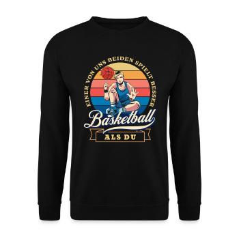 legendäre Basketballer Sommer Design - Unisex Pullover - Schwarz - Vorne - Alina (178cm) & Michal (187cm)