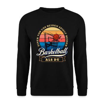 legendäre Basketballer Sommer Design - Unisex Pullover - Schwarz - Vorne - Alina (178cm) & Michal (187cm)