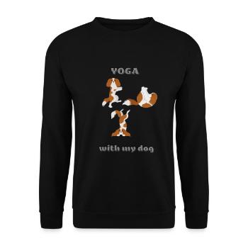 Yoga pour chiens Cocker Spaniel étirement flexible - Sweat-shirt Unisexe - noir - Devant - Alina (178cm) & Michal (187cm)