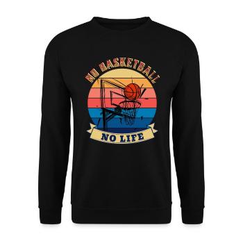 No Basketball No Life Summer Design - Unisex Sweatshirt - black - Front - Alina (178cm) & Michal (187cm)