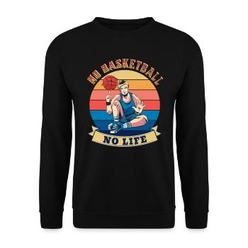 No Basketball No Life Summer Design - Unisex Sweatshirt - black - Front - Alina (178cm) & Michal (187cm)