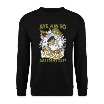 Aye Am So Handsome, Aarrren’t Aye? - Pirates - Sweat-shirt Unisexe - noir - Devant - Alina (178cm) & Michal (187cm)