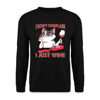 Je ne me plains pas, je ne fais que du vin - Chat - Flirt - Sweat-shirt Unisexe - noir - Devant - Alina (178cm) & Michal (187cm)