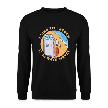 J’aime la plage, elle fait toujours des vagues - Surf - Surf - Sweat-shirt Unisexe - noir - Devant - Alina (178cm) & Michal (187cm)