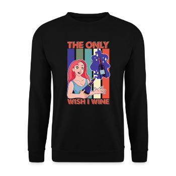 The Only Wish I Wine - Träumerei - Tagträumerei - Unisex Pullover - Schwarz - Vorne - Alina (178cm) & Michal (187cm)