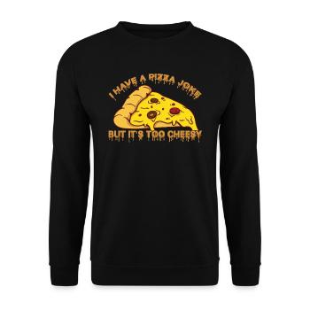 J’ai une blague de pizza, mais c’est trop ringard - Blagues - Sweat-shirt Unisexe - noir - Devant - Alina (178cm) & Michal (187cm)