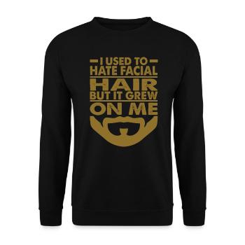 J’avais l’habitude de détester les poils du visage - Blagues de papa - Barbes - Sweat-shirt Unisexe - noir - Devant - Alina (178cm) & Michal (187cm)