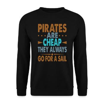 Les pirates sont bon marché - Funny Dad Jokes - Plage - Sweat-shirt Unisexe - noir - Devant - Alina (178cm) & Michal (187cm)