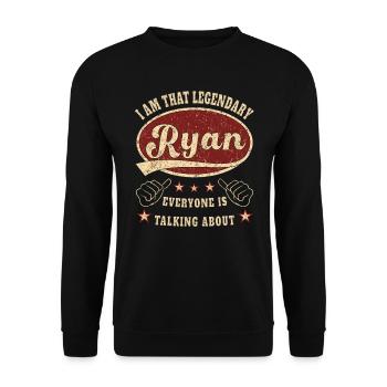 Ryan i am that legendary Ryan - Unisex Pullover - Schwarz - Vorne - Alina (178cm) & Michal (187cm)