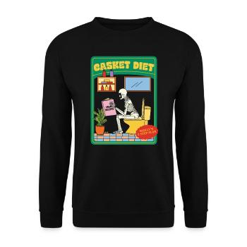Casket Diet - Vegan Recipes - Skelly's 3 Step Plan - Unisex Sweatshirt - black - Front - Alina (178cm) & Michal (187cm)