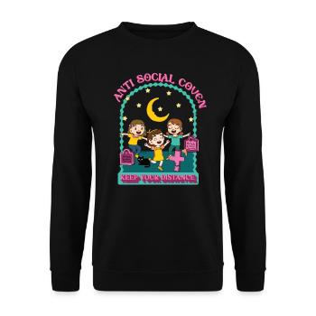 Anti Social Coven - Gardez vos distances - Sorcières - Sweat-shirt Unisexe - noir - Devant - Alina (178cm) & Michal (187cm)