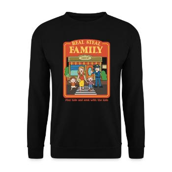 Shitty Johnny- Let's Shop For Another Baby - Unisex Sweatshirt - black - Front - Alina (178cm) & Michal (187cm)