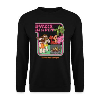 Dynos in a pot - Goûts de poulet - Dinosaures - Sweat-shirt Unisexe - noir - Devant - Alina (178cm) & Michal (187cm)