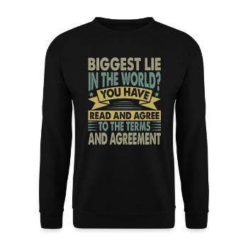Biggest Lie In The World? Dad Jokes - Computer - Unisex Sweatshirt - black - Front - Alina (178cm) & Michal (187cm)