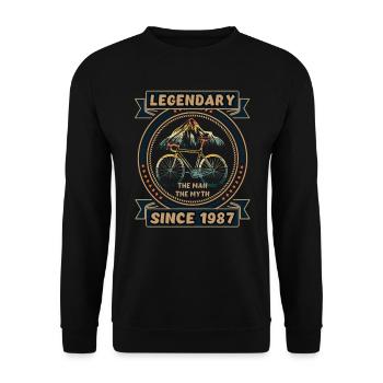 Bicycle 1987 Cycling Road Bike Cyclist Birthday - Unisex Sweatshirt - black - Front - Alina (178cm) & Michal (187cm)