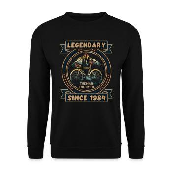 Vélo 1984 Cyclisme De route Vélo Cycliste Anniversaire - Sweat-shirt Unisexe - noir - Devant - Alina (178cm) & Michal (187cm)