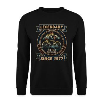 Bicycle 1977 Cycling Road Bike Cyclist Birthday - Unisex Sweatshirt - black - Front - Alina (178cm) & Michal (187cm)