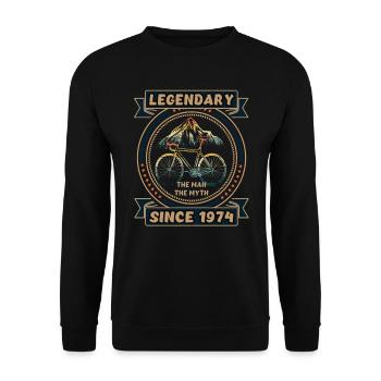Bicycle 1974 Cycling Road Bike Cyclist Birthday - Unisex Sweatshirt - black - Front - Alina (178cm) & Michal (187cm)