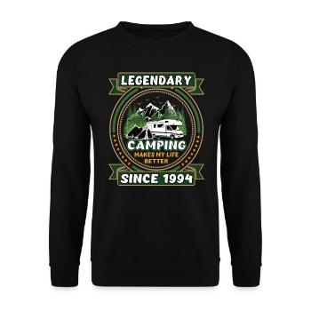 Legendär seit 1994 Camping Geschenk Geburtsjahr - Unisex Pullover - Schwarz - Vorne - Alina (178cm) & Michal (187cm)