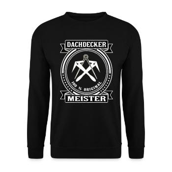 Dachdecker Meister Geschenk Retro - Unisex Pullover - Schwarz - Vorne - Alina (178cm) & Michal (187cm)