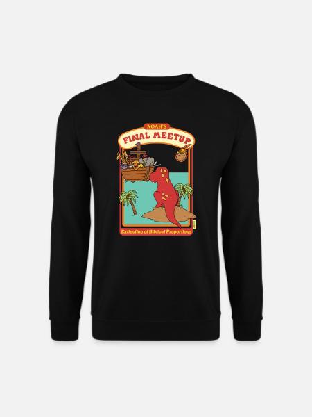 Noah's Final Meetup - Funny Dinosaur - Unisex Pullover - Schwarz
