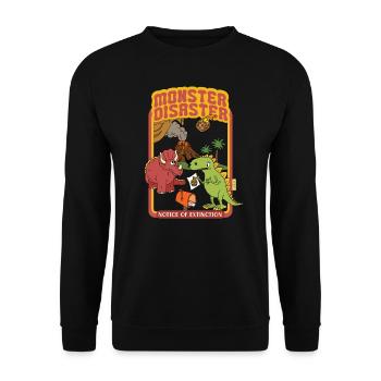 Monster Disaster - Notice Of Extinction - Dinosaur - Unisex Sweatshirt - black - Front - Alina (178cm) & Michal (187cm)