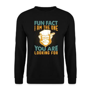 Fait amusant: Je suis celui que vous recherchez - Blagues - Sweat-shirt Unisexe - noir - Devant - Alina (178cm) & Michal (187cm)