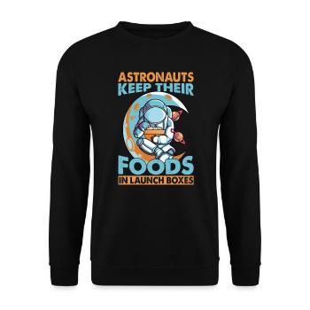 Astronauts Keep Their Foods In Launch Boxes - Unisex Sweatshirt - black - Front - Alina (178cm) & Michal (187cm)