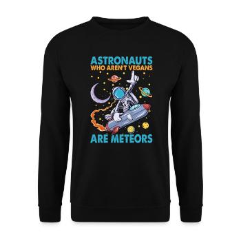 Les astronautes qui ne sont pas végétaliens sont des météores - Blagues - Sweat-shirt Unisexe - noir - Devant - Alina (178cm) & Michal (187cm)