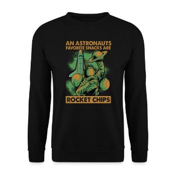 Astronauts Eat Rocket Chips For Breakfast - Jokes - Unisex Sweatshirt - black - Front - Alina (178cm) & Michal (187cm)