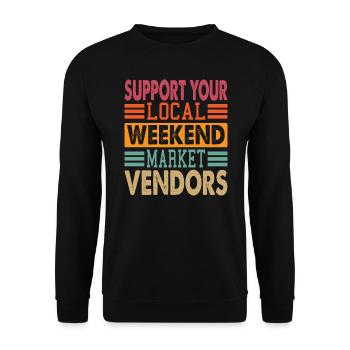 Soutenez vos vendeurs locaux du marché du week-end - Sweat-shirt Unisexe - noir - Devant - Alina (178cm) & Michal (187cm)