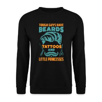 Tough Guys Have Beards Tattoos - Funny - Unisex Sweatshirt - black - Front - Alina (178cm) & Michal (187cm)