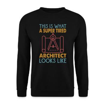 Voici à quoi ressemble un architecte super fatigué - Sweat-shirt Unisexe - noir - Devant - Alina (178cm) & Michal (187cm)