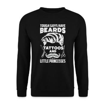 Tough Guys Have Beards Tattoos - Funny - Unisex Sweatshirt - black - Front - Alina (178cm) & Michal (187cm)