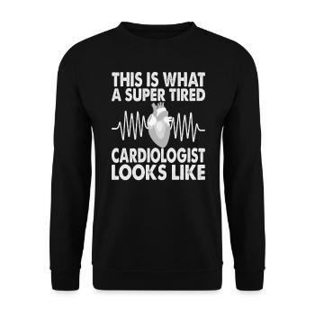 Voici à quoi ressemble un cardiologue super fatigué - Sweat-shirt Unisexe - noir - Devant - Alina (178cm) & Michal (187cm)