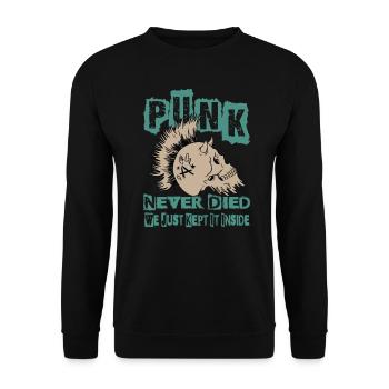 Punk Never Died We Just Kept It Inside - Gothic - - Unisex Sweatshirt - black - Front - Alina (178cm) & Michal (187cm)