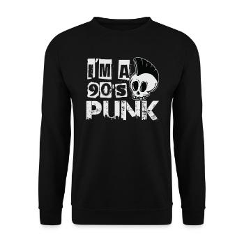 I'm A 90's Punk - Gothic - Concert - Nineties - Re - Unisex Pullover - Schwarz - Vorne - Alina (178cm) & Michal (187cm)