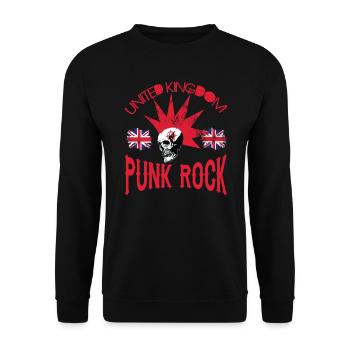 UK - United Kingdom Punkrock - Punk Rock - Unisex Sweatshirt - black - Front - Alina (178cm) & Michal (187cm)