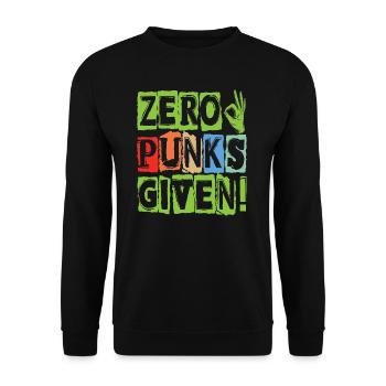 Zero Punks Given! - Gothic - Goth - Concert - Funn - Unisex Sweatshirt - black - Front - Alina (178cm) & Michal (187cm)