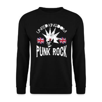 UK - United Kingdom Punkrock - Punk Rock - Unisex Sweatshirt - black - Front - Alina (178cm) & Michal (187cm)