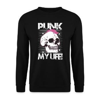 Punk Ma Vie! - Gothique - Gothique - Concert - Drôle - Sweat-shirt Unisexe - noir - Devant - Alina (178cm) & Michal (187cm)