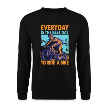 Chaque jour est le meilleur jour pour faire du vélo - Biker - - Sweat-shirt Unisexe - noir - Devant - Alina (178cm) & Michal (187cm)