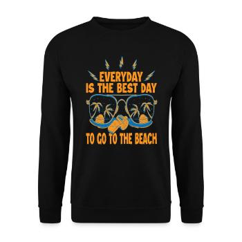 Chaque jour est le meilleur jour pour aller à la plage - Vaca - Sweat-shirt Unisexe - noir - Devant - Alina (178cm) & Michal (187cm)